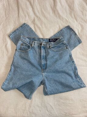 Eddie Bauer Vintage Mom Jeans Light Wash 90s Style Tapered Denim Y2K Classic Fit